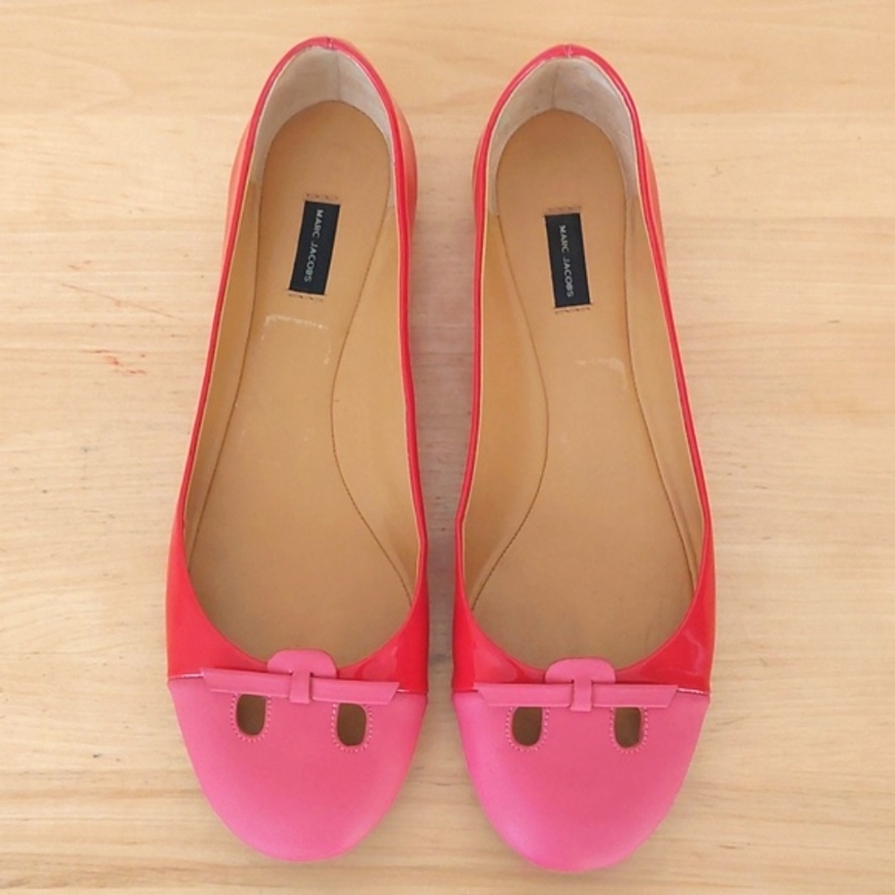 Marc Jacobs red leather flat shoes